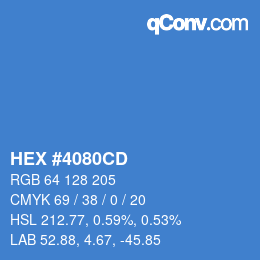 カラーコード: HEX #4080CD | qconv.com