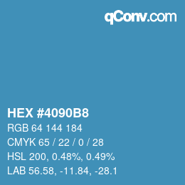 カラーコード: HEX #4090B8 | qconv.com
