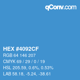 Farbcode: HEX #4092CF | qconv.com