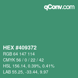 Color code: HEX #409372 | qconv.com