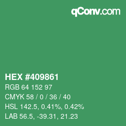 Color code: HEX #409861 | qconv.com