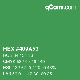 Farbcode: HEX #409A53 | qconv.com