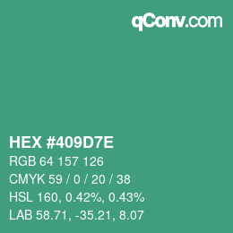 Color code: HEX #409D7E | qconv.com