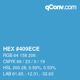 Color code: HEX #409ECE | qconv.com