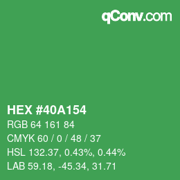 Color code: HEX #40A154 | qconv.com