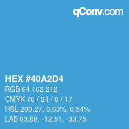 カラーコード: HEX #40A2D4 | qconv.com