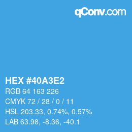 Color code: HEX #40A3E2 | qconv.com