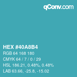 Color code: HEX #40A8B4 | qconv.com
