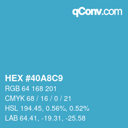 カラーコード: HEX #40A8C9 | qconv.com