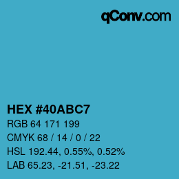 Color code: HEX #40ABC7 | qconv.com
