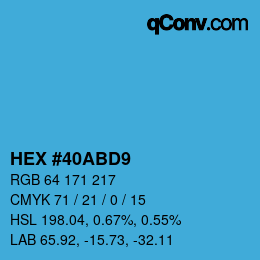 Color code: HEX #40ABD9 | qconv.com