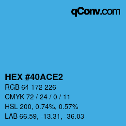 カラーコード: HEX #40ACE2 | qconv.com
