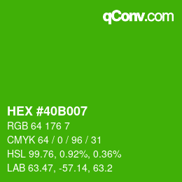 Código de color: HEX #40B007 | qconv.com
