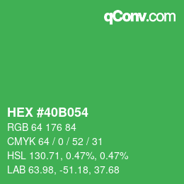 颜色代码: HEX #40B054 | qconv.com