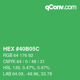 颜色代码: HEX #40B05C | qconv.com