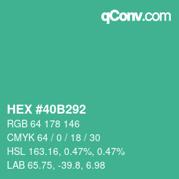 Color code: HEX #40B292 | qconv.com