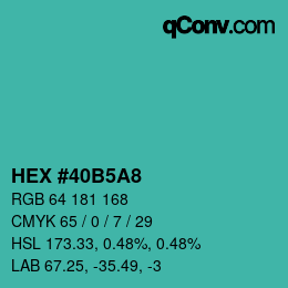 Color code: HEX #40B5A8 | qconv.com