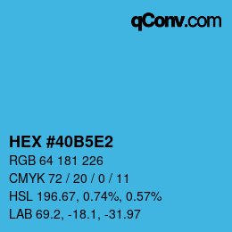 Color code: HEX #40B5E2 | qconv.com