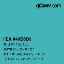 Color code: HEX #40B6B9 | qconv.com