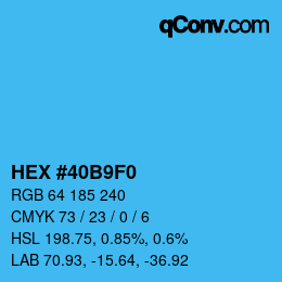 カラーコード: HEX #40B9F0 | qconv.com