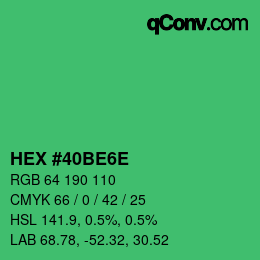 Color code: HEX #40BE6E | qconv.com