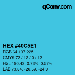 Color code: HEX #40C5E1 | qconv.com