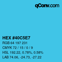 Color code: HEX #40C5E7 | qconv.com
