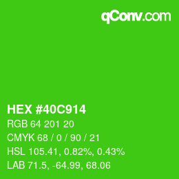 颜色代码: HEX #40C914 | qconv.com