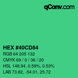 Color code: HEX #40CD84 | qconv.com