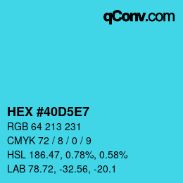 Color code: HEX #40D5E7 | qconv.com