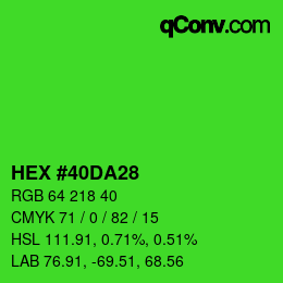 カラーコード: HEX #40DA28 | qconv.com