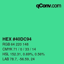 Color code: HEX #40DC94 | qconv.com