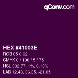 Color code: HEX #41003E | qconv.com