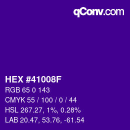 颜色代码: HEX #41008F | qconv.com