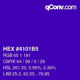 Color code: HEX #4101B5 | qconv.com