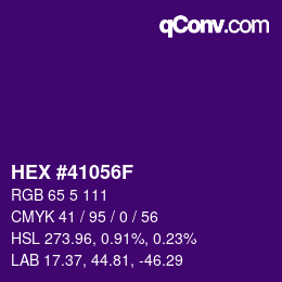 Color code: HEX #41056F | qconv.com