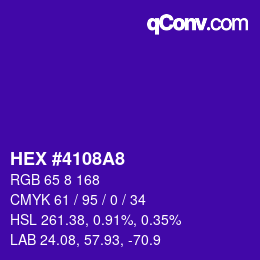 Color code: HEX #4108A8 | qconv.com