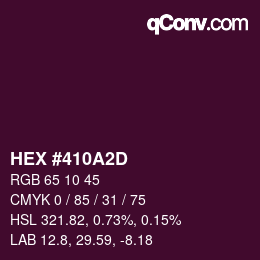 Color code: HEX #410A2D | qconv.com