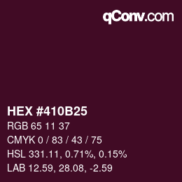 Color code: HEX #410B25 | qconv.com