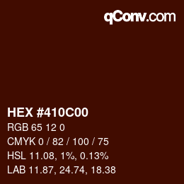 Código de color: HEX #410C00 | qconv.com