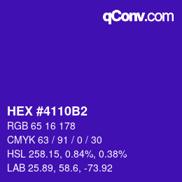 颜色代码: HEX #4110B2 | qconv.com