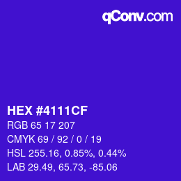 Color code: HEX #4111CF | qconv.com