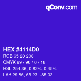 Color code: HEX #4114D0 | qconv.com