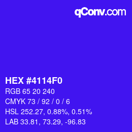 Color code: HEX #4114F0 | qconv.com