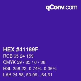 カラーコード: HEX #41189F | qconv.com