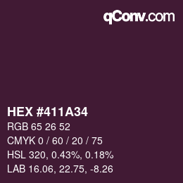 カラーコード: HEX #411A34 | qconv.com