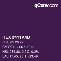 Farbcode: HEX #411A4D | qconv.com