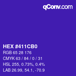 Color code: HEX #411CB0 | qconv.com