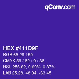 Color code: HEX #411D9F | qconv.com