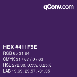 Color code: HEX #411F5E | qconv.com